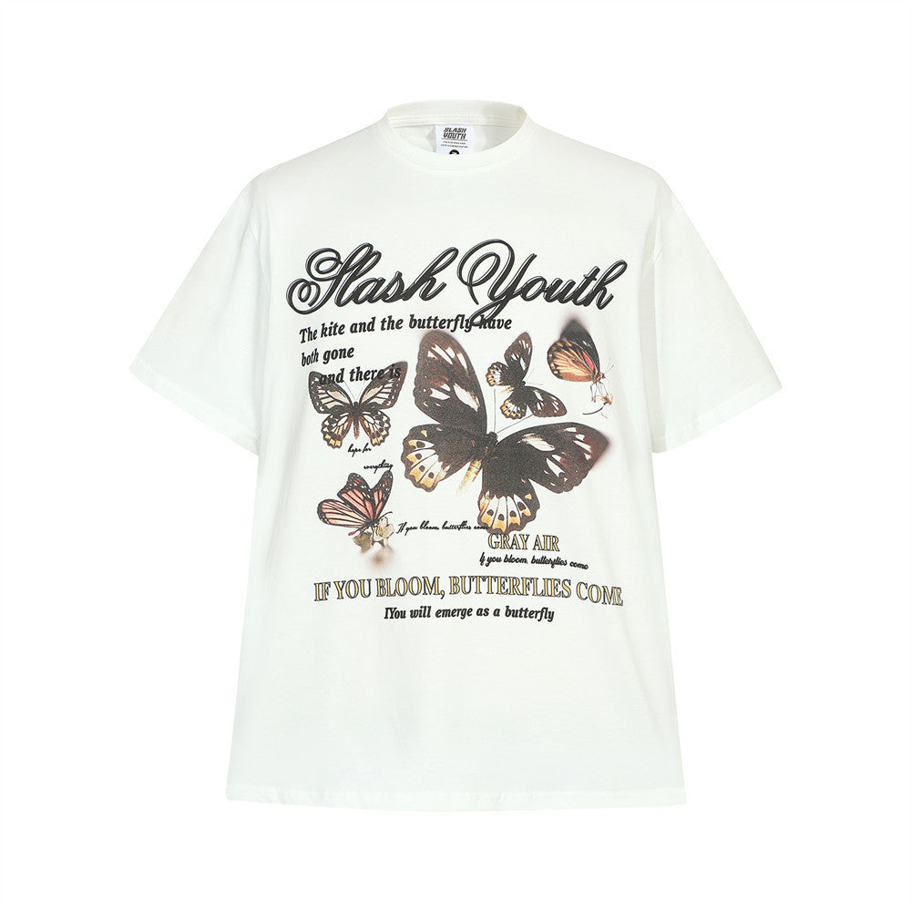 High Street Butterfly Print Short Sleeve Men