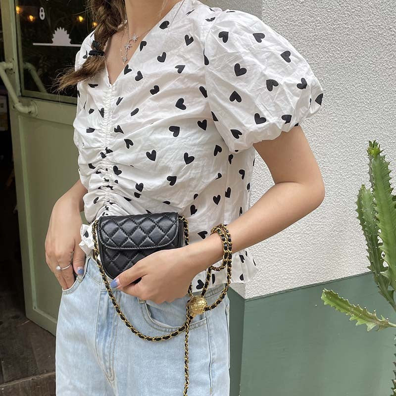 Small Xiangfeng Lingge Chain Bag Messenger Mini Golden Ball