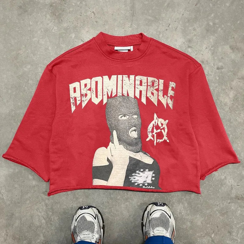 2024 Summer American High Street vintage lettering printed short sleeve T-shirt men Goth Harajuku fashion casual loose shirt