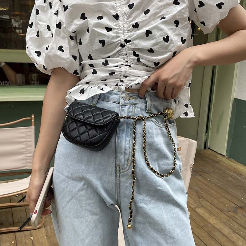 Small Xiangfeng Lingge Chain Bag Messenger Mini Golden Ball