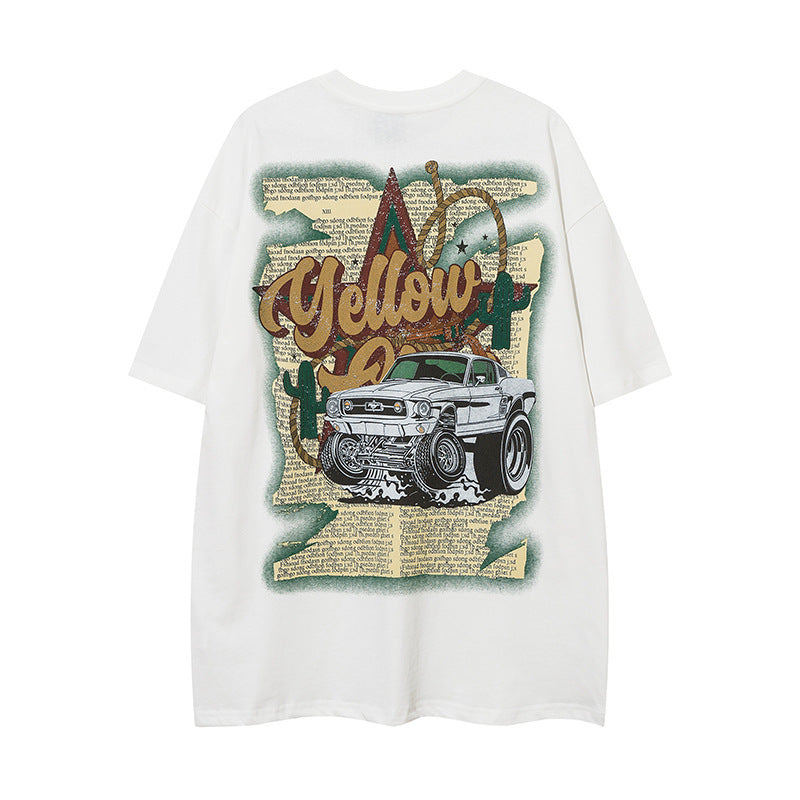 Fashion Cartoon Car Printed Men's T-shirt