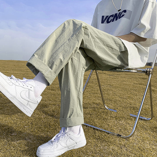 Cropped Pants Men's Summer Thin Quick-drying Japanese-style Retro