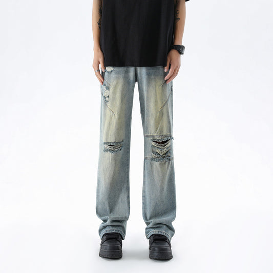 Men's Summer Fashion Brand Distressed Bootcut Pants