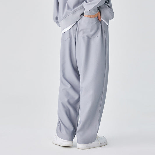 Simple Solid Color Street Fashion Casual Trousers Men