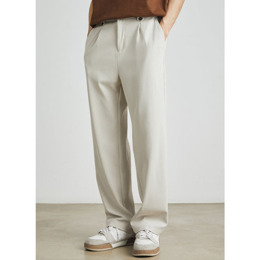 Draping Silky Ice Silk Loose Straight Long Pants